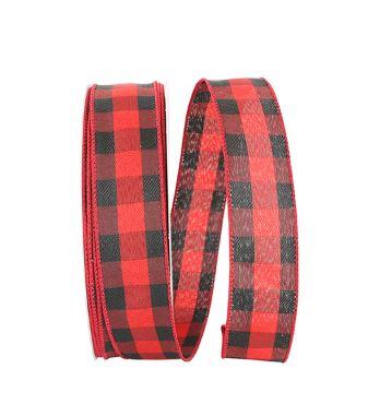 Amazing Buffalo Plaid Twill Value Wired Edge Ribbon