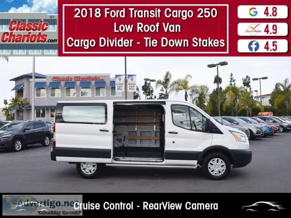 Used 2018 Ford Transit Cargo 250 Low Roof Van for Sale in San Di