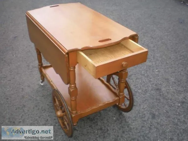Cherry Drop Leaf Tea Cart