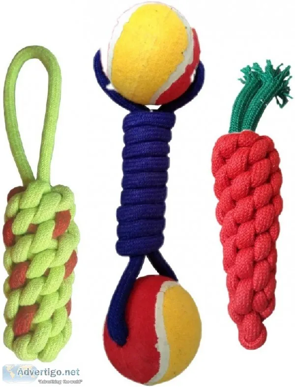 Pet Needs Combo of 3 Durable Pet Teeth Cleaning Chewing Biting K