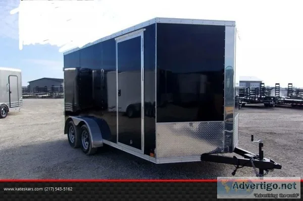 Like New 2019 Cross 7x14 Enclosed Cargo Trailer Black