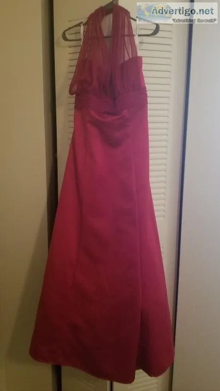 Long dark red crimson ball gown