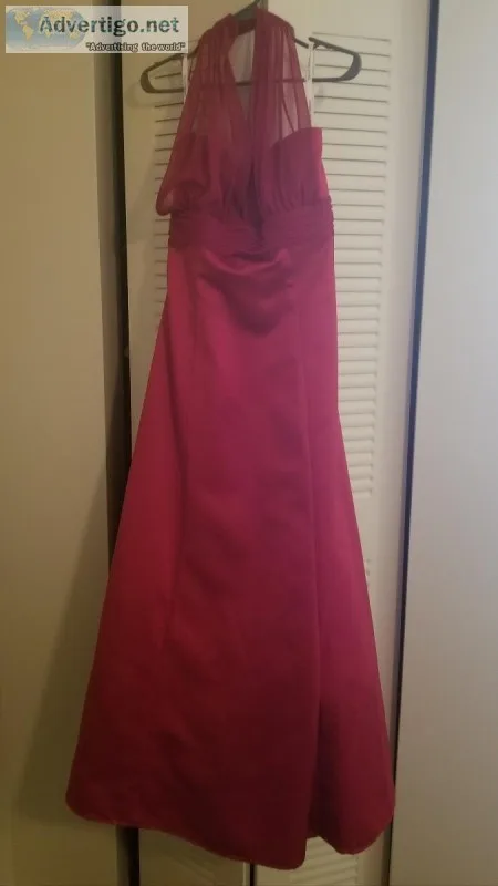 Long dark red crimson ball gown