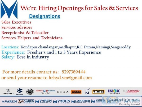 VARUN BAJAJ SALES AND SERVICES JOBS