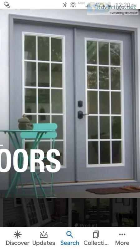 Brand new French doors with grids.