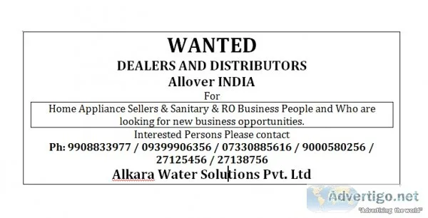 Wanted Dealers and Distributors in Chittoor
