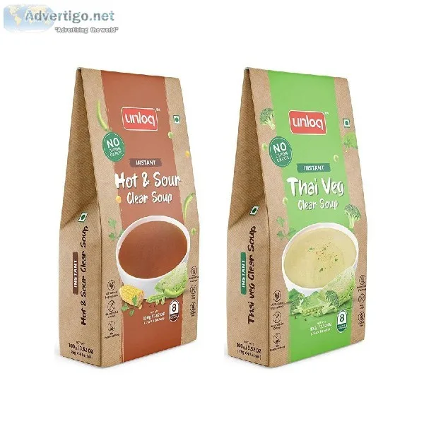 Unloq Tomato Clear and Thai Veg Clear (No Onion Garlic) Instant 