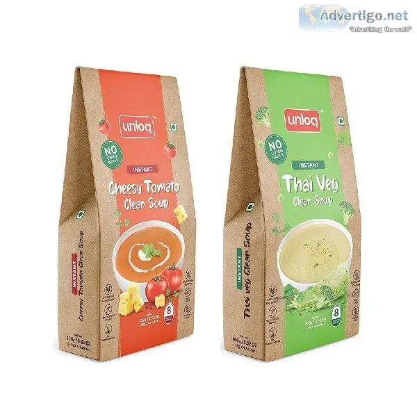 Unloq Cheesy Tomato Clear and Thai Veg Clear (No Onion Garlic) I
