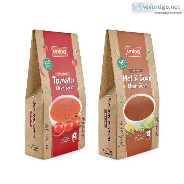 Unloq Tomato Clear and Hot and Sour Veg (No Onion Garlic) Instan