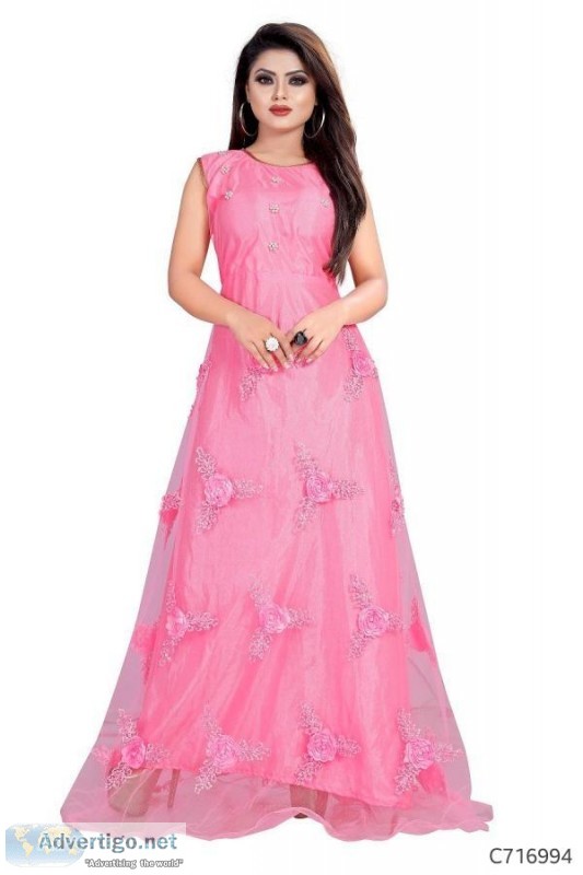 Catalog Name  Glamorous Net Embroidered Gown