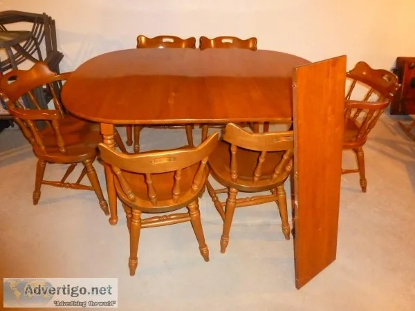 MAPLE TABLE and SIX CHAIRS