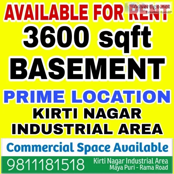 Basement Available for Rent in Kirti Nagar Industrial Area