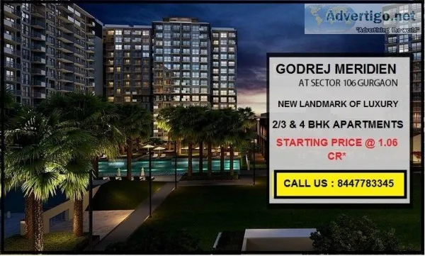 Book Now 234 BHK Apartment Godrej Meridien at Sector 106 Gurgaon