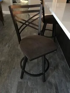 4 wrought iron swivel bar stools