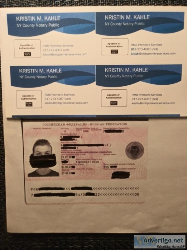RUSSIAN MANHATTAN NOTARY LEGALIZATION and APOSTILLE SERVICES (7 