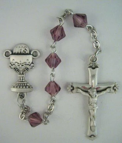 STERLING SILVER FIRST COMMUNION KIT WITH 6MM BICONAL CRYSTAL BEA