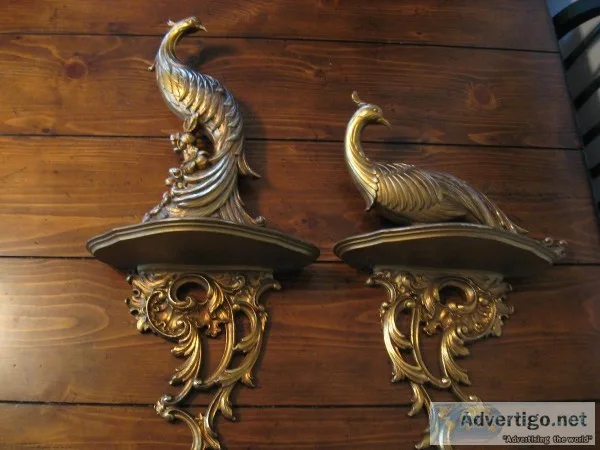 peacock sconches (vintage)
