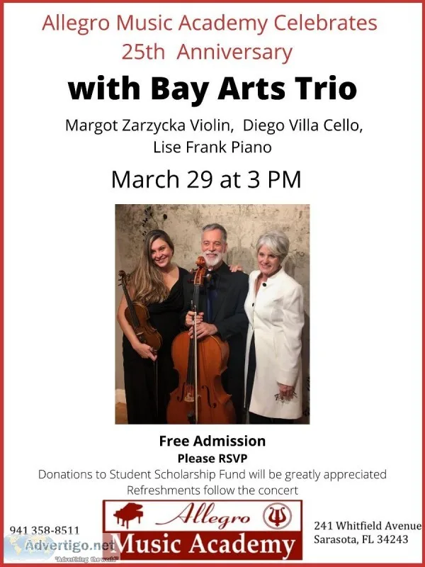 25th Anniversary Concert with Bay Arts Trio