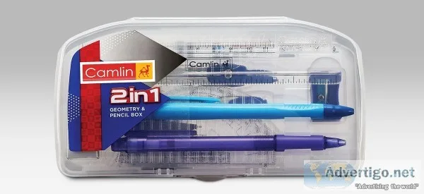 Camlin 2 in 1 Geometry and Pencil Box an innovative school case 