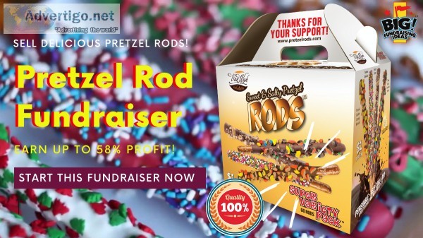 Pretzel Rods fundraiser  Up to 58% Profit  Free Shipping