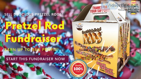 Pretzel Rods fundraiser  Up to 58% Profit