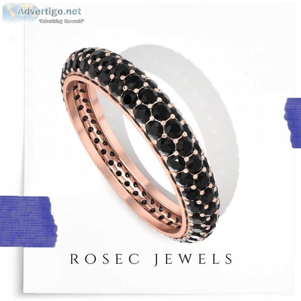 Dainty Black Diamond Eternity Ring