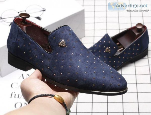 Mens Slip on Loafers - Studded Detail