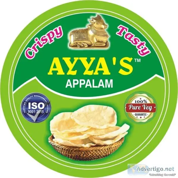 Ayya s Appalam - Appalam Manufacturer in Madurai Tamilnadu India