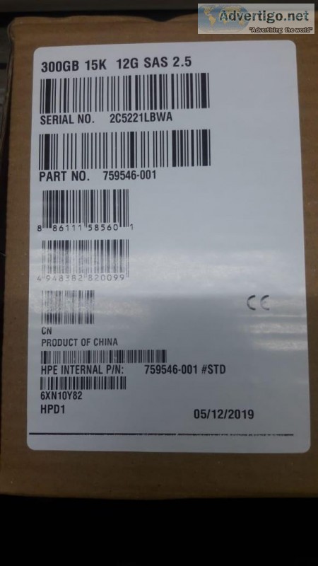 HPE PN 759546-001 HP G8 G9 300-GB 12G 15K 2.5 SAS