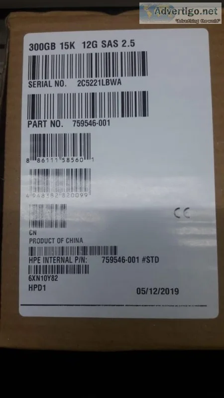 HPE PN 759546-001 HP G8 G9 300-GB 12G 15K 2.5 SAS