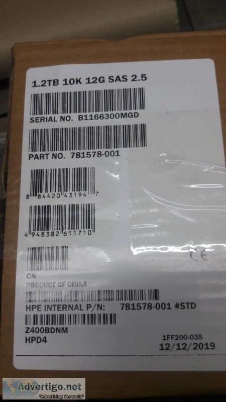HPE PN 781578-001 HP G8 G9 1.2-TB 12G 10K 2.5 SAS