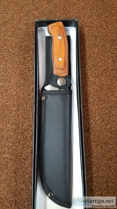 Kitchen hunting knife handle made of wood 12 inches long new