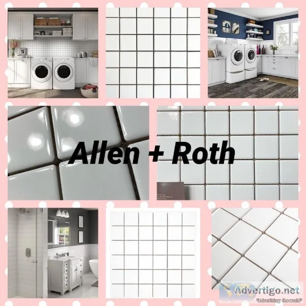 Allen  Roth 12x12 white ceramic tile for 3 per sq foot
