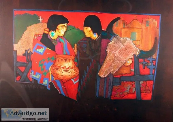 Recuerdos Antiquos Original Native American Prismacolor Art by A