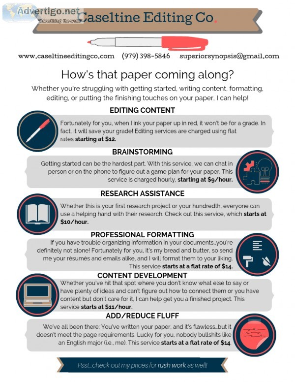 Caseltine Editing Co.&mdashWriting Editing and Formatting Servic