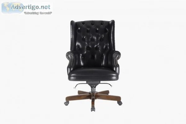 Leather Chesterfield Swivel Wing Chair  Chesters