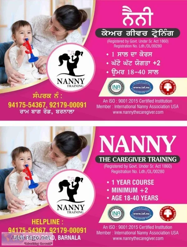 NANNY COURSE TRAINING IN BARNALA