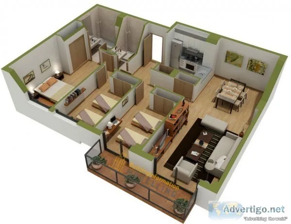 3D Architectural Floor Plan Services - Building Information Mode