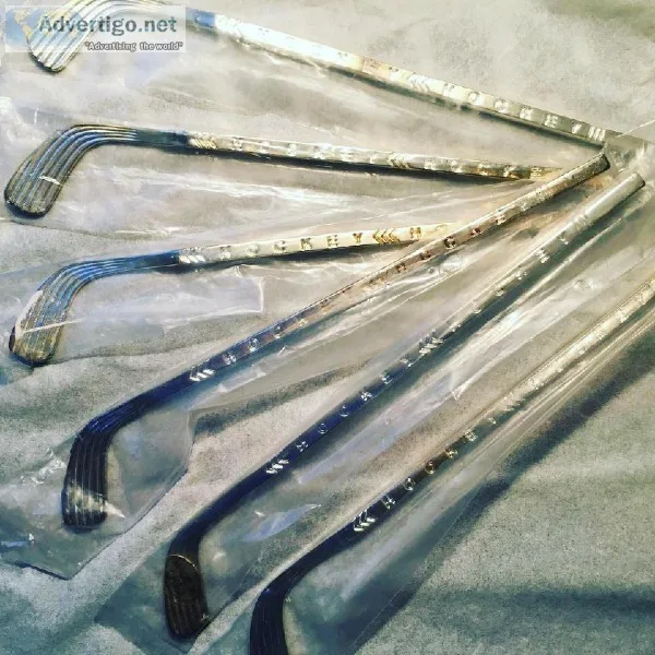 Set of 6 Mini Copper Hockey Sticks