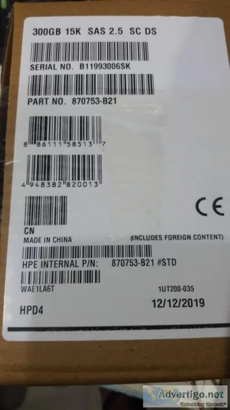 PN 870753-B21 HP G8-G10 300-GB 12G 15K 2.5 SAS