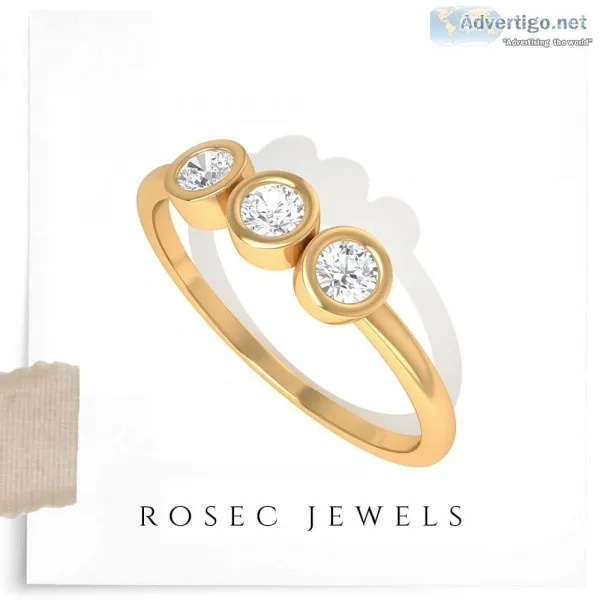 Minimalist Diamond Three Stone Ring