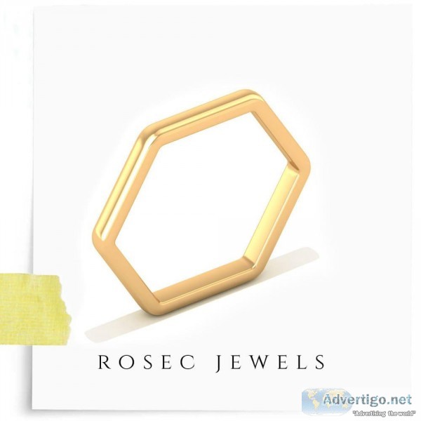 14kt Solid Gold Open Hexagon Ring
