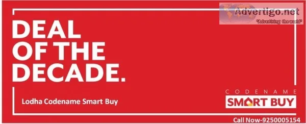 Buy 1 BHK 36.99 Lacs in Lodha Codename Smart Buy East Mumbai