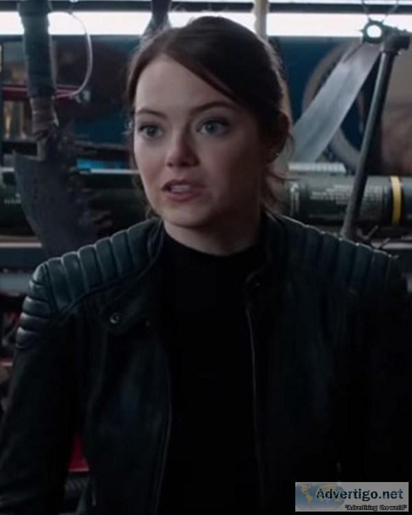 Emma Stone Black Leather Jacket
