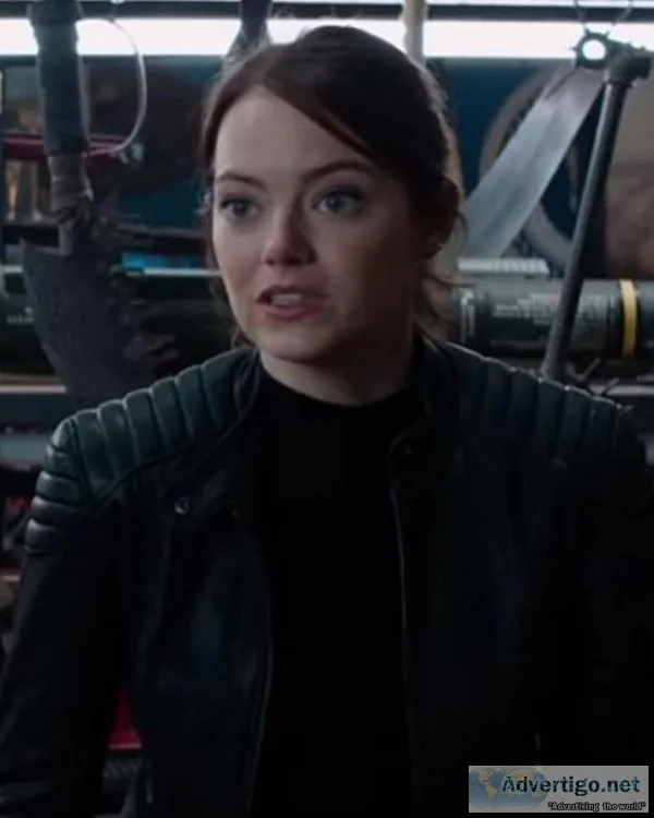 Emma Stone Black Leather Jacket