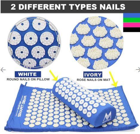 Reliable Acupressure Massage Yoga Mat and Pillow Set for Back Ne