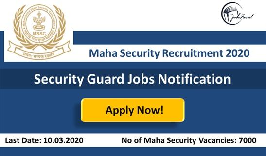 Maha Security Recruitment 2020 (7000) Security Guard Jobs Notifi