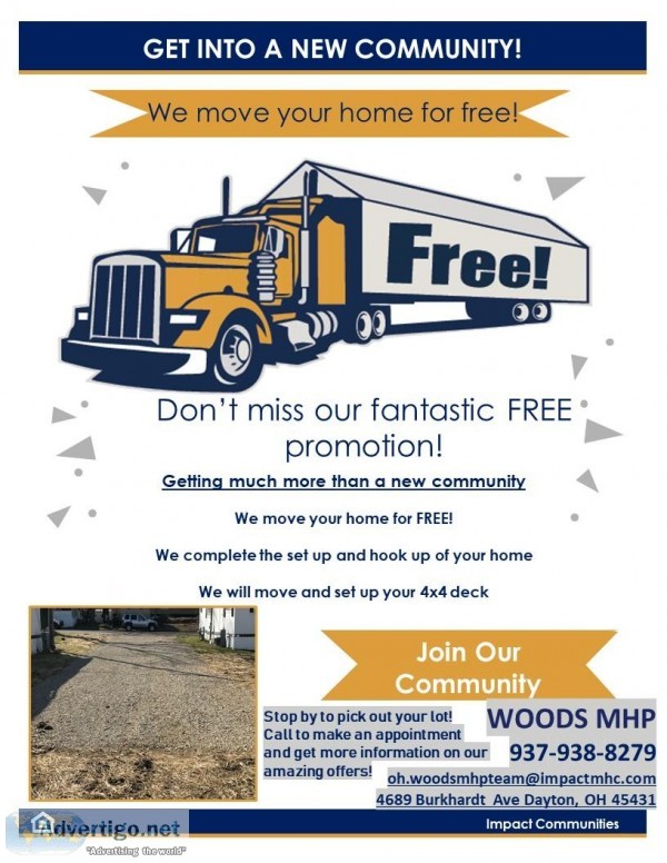 425 LOTS AVAILABLE NOW. WE PAY TO MOVE YOUR HOME