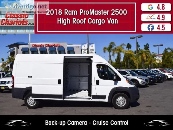 Used 2018 RAM ProMaster 2500 High Roof Cargo Van for Sale in San