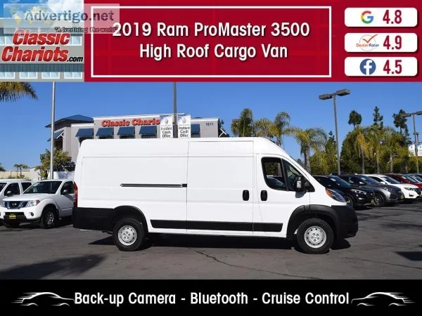 Used 2019 RAM ProMaster 3500 High Roof Cargo Van for Sale in San